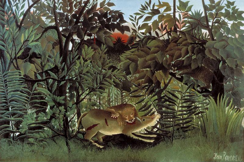 Henri Rousseau The Hungry Lion Throws Itself on the Antelope